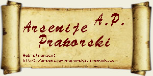 Arsenije Praporski vizit kartica